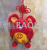 Zodiac animal happy luck word station mouse plush pendant doll decoration for Spring Festival sales gifts wedding gifts