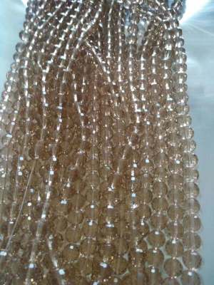 8#96 faceted earth bead silver champagne