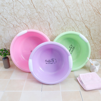 Round binaural household washbasin thick and durable household hygiene Plastic washbasin