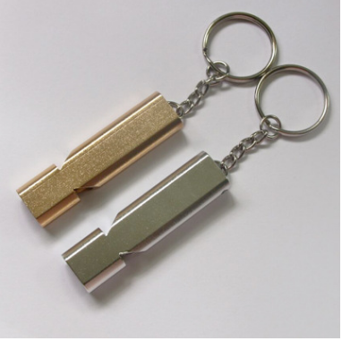 Aluminum alloy double frequency survival whistle double tube outdoor survival whistle equipped with EDC tools outdoor supplies