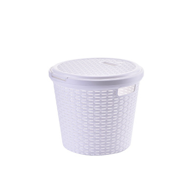 Imitation cane plaits plastic receive basket to receive basket circular belt lid dirty clothes basket clothes change basket