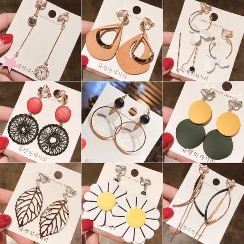 korean dongdaemun tassel earrings female ins popular earrings ornament japanese and korean retro exaggerated flower ear clip