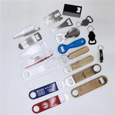 Stainless Steel Bottle Opener Metal Beer Corkscrew Multifunctional Creative Bottle Opener Can Be Equipped with Soft Magnetic Stickers