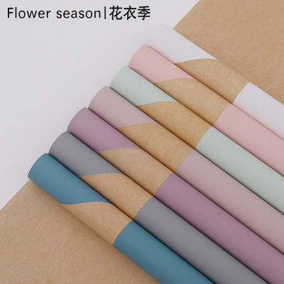 Floral seasonal double color Eurasian paper pullman flowers and roses Korean wrapped paper gift wrapping paper flower shop supplies