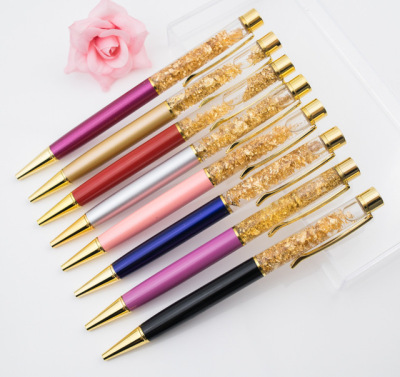 Customized [manufacturers] new creative gold foil into oil pen metal ballpoint pen business metal ballpoint pen can be customized