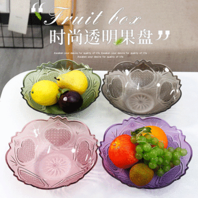 Crystal clear fruit tray European family simple modern living room tea table fruit snack tray candy tray