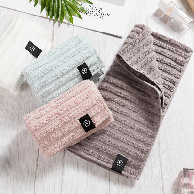 Pure cotton pair of striped washcloth manufacturers direct combed the no - twist face towel soft absorbent household towels