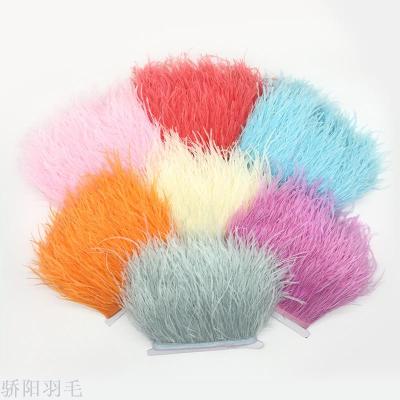 Hot sun feather supply high quality ostrich feather 10-15cm ostrich feather cloth belt