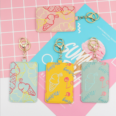 Korean version small and fresh multi - color summer ice cream card bag key chain key ring pendant decoration bag