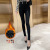 High-waisted jeans slimming for women black pantaloons winter 2019 new style with extra fleece high-waisted pants