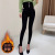 High-waisted breasted and fleecy leggings for women to wear in fall/winter 2019 thin black pencil pants thin magic pants