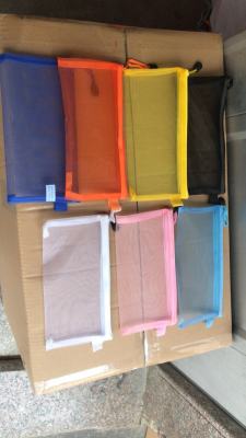 Nylon Colorful file bag A6 cheque bag Carpeta Bolsa nylon zipper handbag simple student pen bag  A4 office files bag