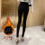Web celebrity 2019 autumn/winter is the same style with Korean universal small black pencil tight thermal boots