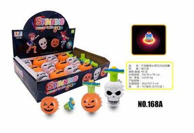 Halloween Light Music Hot Selling Skull Pumpkin Night Market Gift Gift Gyro Toy Factory Direct Sales