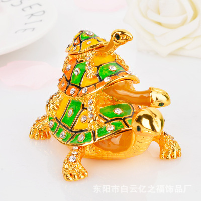 High-End Crafts Manufacturers Customized European Classical Jewelry Box Three Turtles Jewellery Box