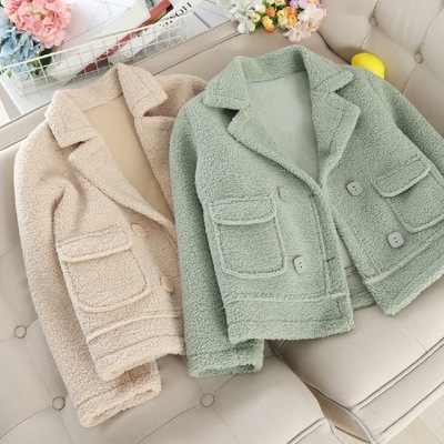 A new autumn/winter Korean version of lamb coat female loose small touch wind lamb fleece fashion blouse