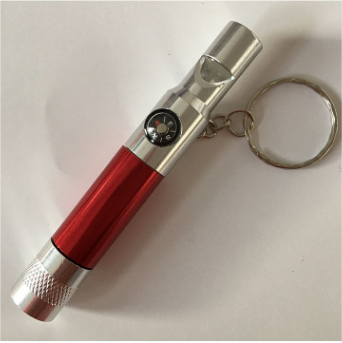 Multifunctional flashlight with compass whistle aluminum alloy flashlight outdoor supplies