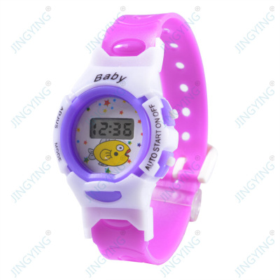 Children cartoon hot style seven color electronic watch creative school students award small gift kindergarten electronic watch