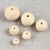 Natural round ball manual wood beads environmental protection Natural color wood beads lead-free wood beads