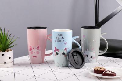 ceramics mug cat mug New large capacity cutie kitten enamel ceramic cup.