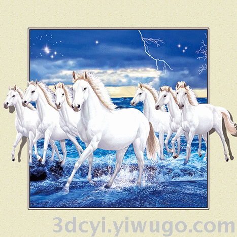 The manufacturer directly sells 3D hd 5D 3D paintings of horses, unicorns, animals, running horses and customized 3D 