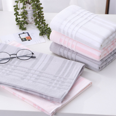 Pure cotton plain color adult household daily gauze absorbent and thickened face towel wholesale