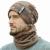 Manufacturer direct selling scarf set with fleece and thick wool hat men Europe and the United States autumn and winter men's knitting cap