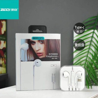 Zeki mobile phone earphone type-c universal music digital earphone listening with microphone