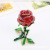 Rose Alloy Jewelry Box Metal Rose Jewelry Box Red and Blue Rose Jewelry Box Diamond-Embedded Enamel Color Painting Craft