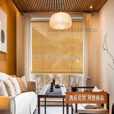 Chinese-Japanese Style Bamboo Curtain Farmhouse Hotel Holiday House Restaurant Curtain Vintage Sunshade Rolls Curtain Zen Bamboo