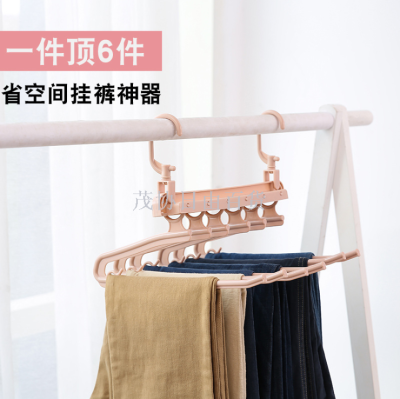 Multi-function folding pants frame creative liuhe magic pants frame household double hook vertical and horizontal