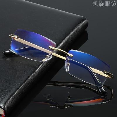 Anti-blue light presbyopic glasses rimless cut edge presbyopic glasses