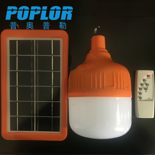 LED Smart Emergency Bulb 60W Solar Charging Emergency Lamp Outdoor Camping Stall Light with Remote Control