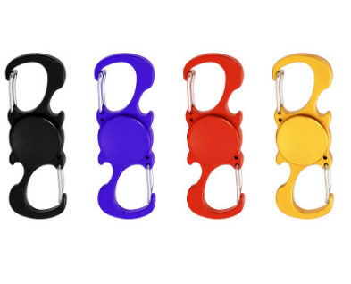 Multi-functional aluminum alloy finger gyro mountaineering buckle double-sided quick hanging unzipped toy hook