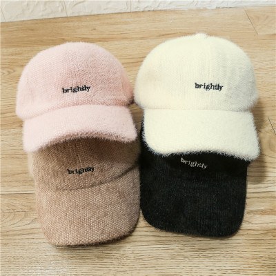 Hat getting new autumn and winter plush cap embroidery Korean version of the thick warm adult baseball cap direct manufacturers
