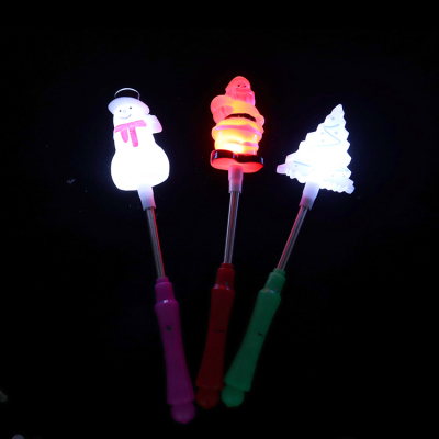 1076 Santa Claus Flash Spring Bar Christmas Bobblehead Electronic Light Sticks Christmas Cheering Props