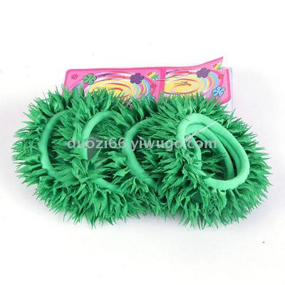Korean version of cute children's rubber band with horsetail towel loop hair rope tassel hair rope tassel must have a head flower tiara