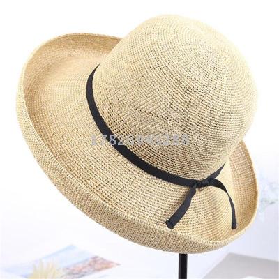 Paper straw hat straw beach hat wholesale lady adjustable sunshade hat aliexpress