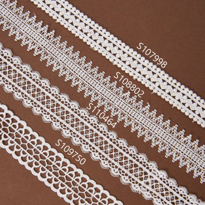 Factory Direct Sales Polyester Embroidery Milk Silk Bar Code Lace Clothing Accessory Laces Wholesale