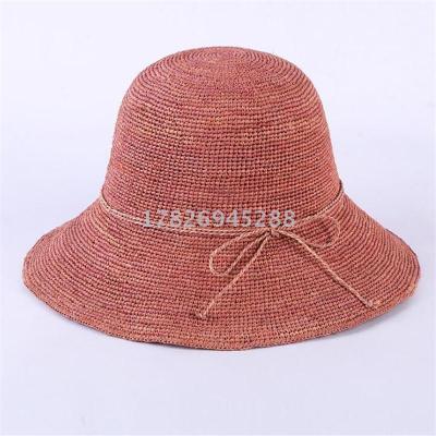 Folding lafite hand-crocheted hats summer fashion sunshade beach hats quick sale