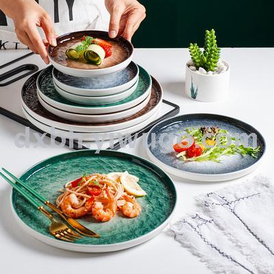 Nordic ceramic 10 inch western plate home salad pasta tray steak plate Japanese restaurant round plate