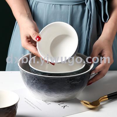 Japanese and Korean ceramic tableware stone grain rice bowl soup bowl household noodles bowl salad bowl fruit bowl