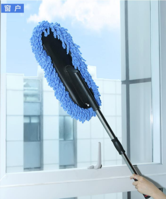 Superfine fiber retractable car brush idea for towing dust absorption excellent retractable stainless steel rod