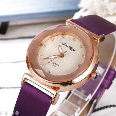 Amazon hot Korean fashion rose gold frame set diamond dial casual lady quartz watch a generation