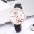 Foreign trade cross-border creative flower pattern lady leisure quartz watch color carving texture leather watch lady