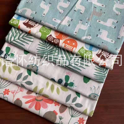 Manufacturers direct sale linen material wave printing patchwork European and American style printed fabrics