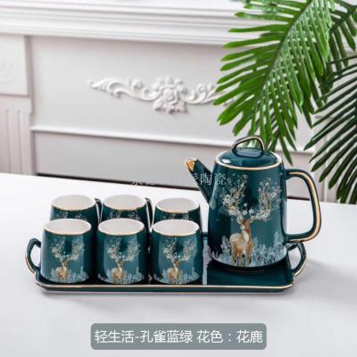 Ceramic water cup coffee cup coffee pot cold kettle cup saucer European water gift promotion wedding jingdezhen