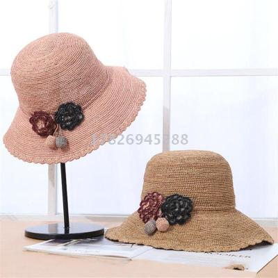 Ladies summer seaside vacation adjustable lafite straw hat cross - border e-commerce sales