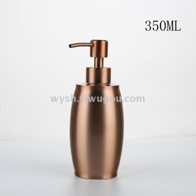 Factory Direct Sales 304 Stainless Steel Rose Gold Lotion Bottle Pump Travel Bottle Soap Dispenser Bath Bottle 400ml Gold