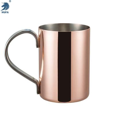 304 Stainless Steel Copper Plated Shot Glass 350ml European Simple Coffee Cup Factory Direct Sales Wholesale Mug